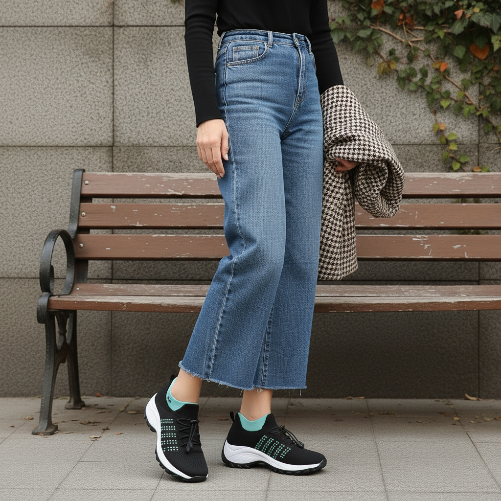 Zapatos ortopédicos Ambulo de tejido de punto - Verde Negro