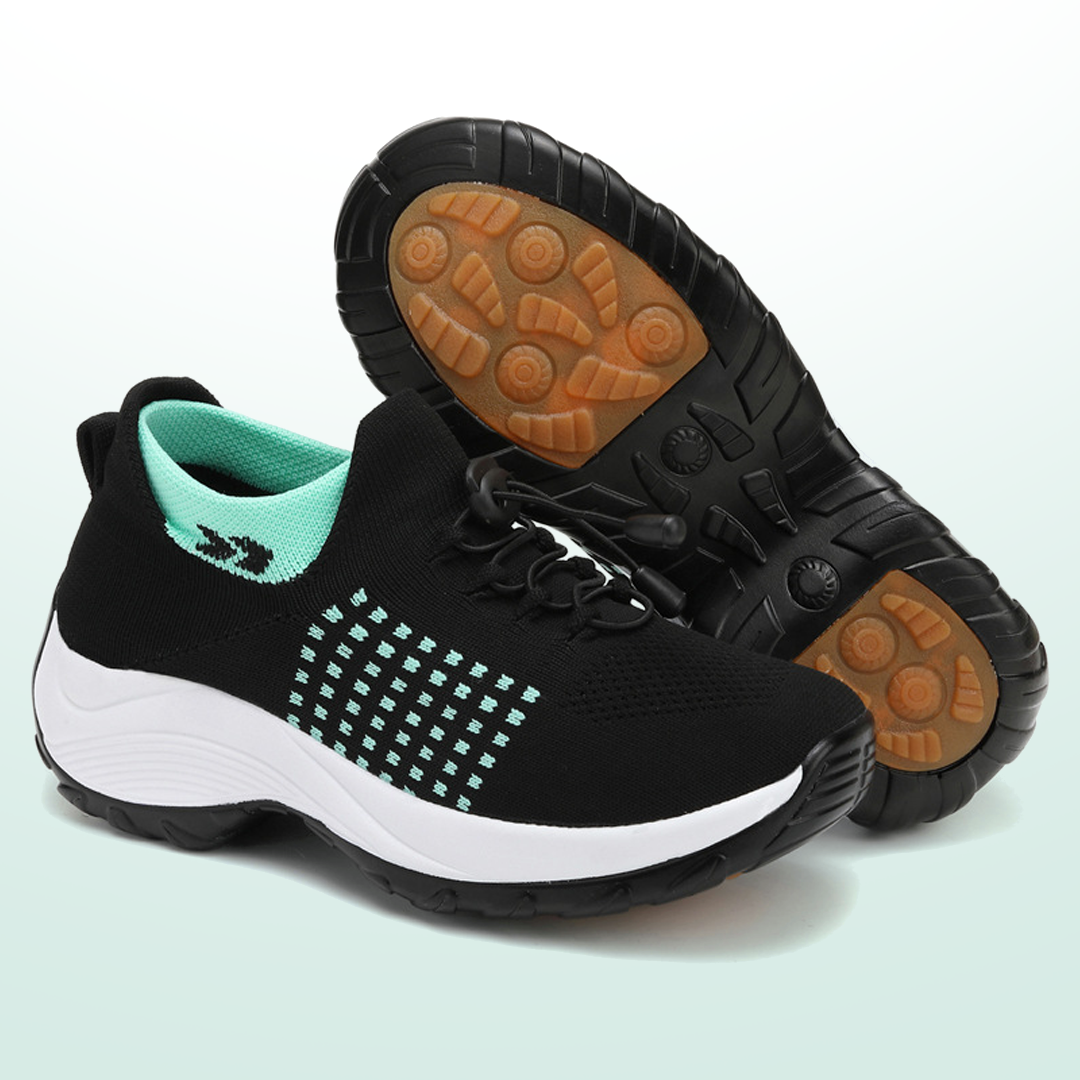 Zapatos ortopédicos Ambulo de tejido de punto - Verde Negro