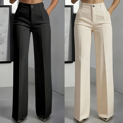Pantalones de traje de mujer con cintura alta