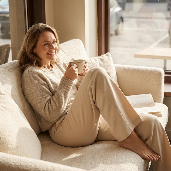 Pantalones de traje de mujer con cintura alta