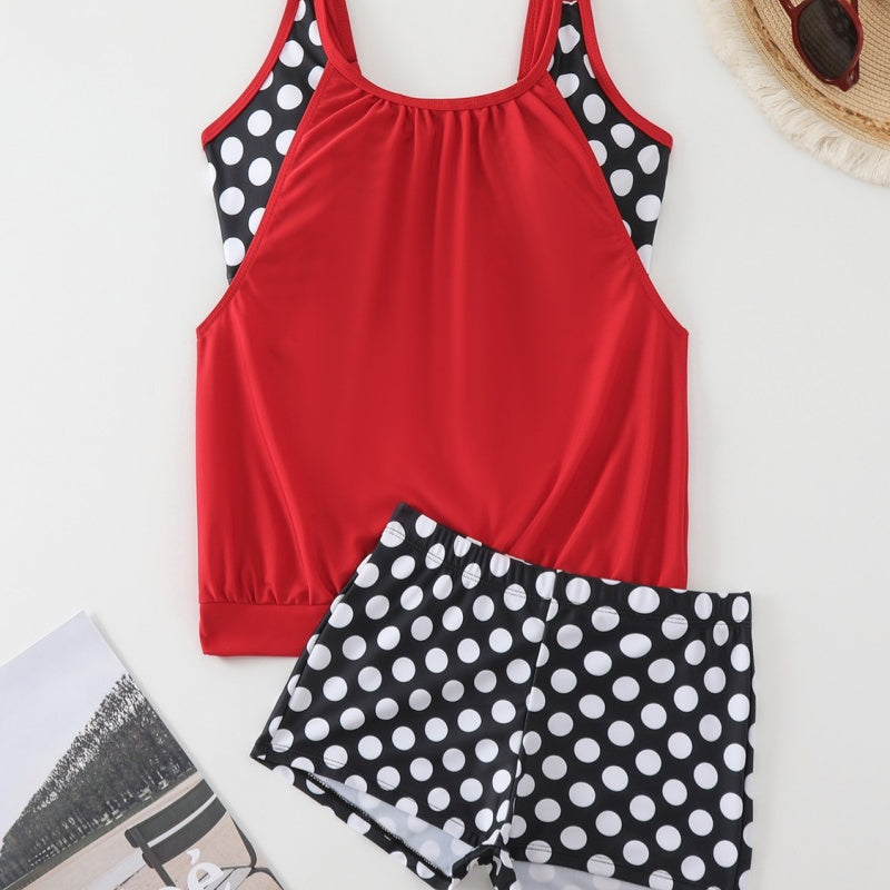 🏖️ Verano caluroso – 50 % DE DESCUENTO 👙 Conjunto de bikini de dos piezas para mujer con lunares