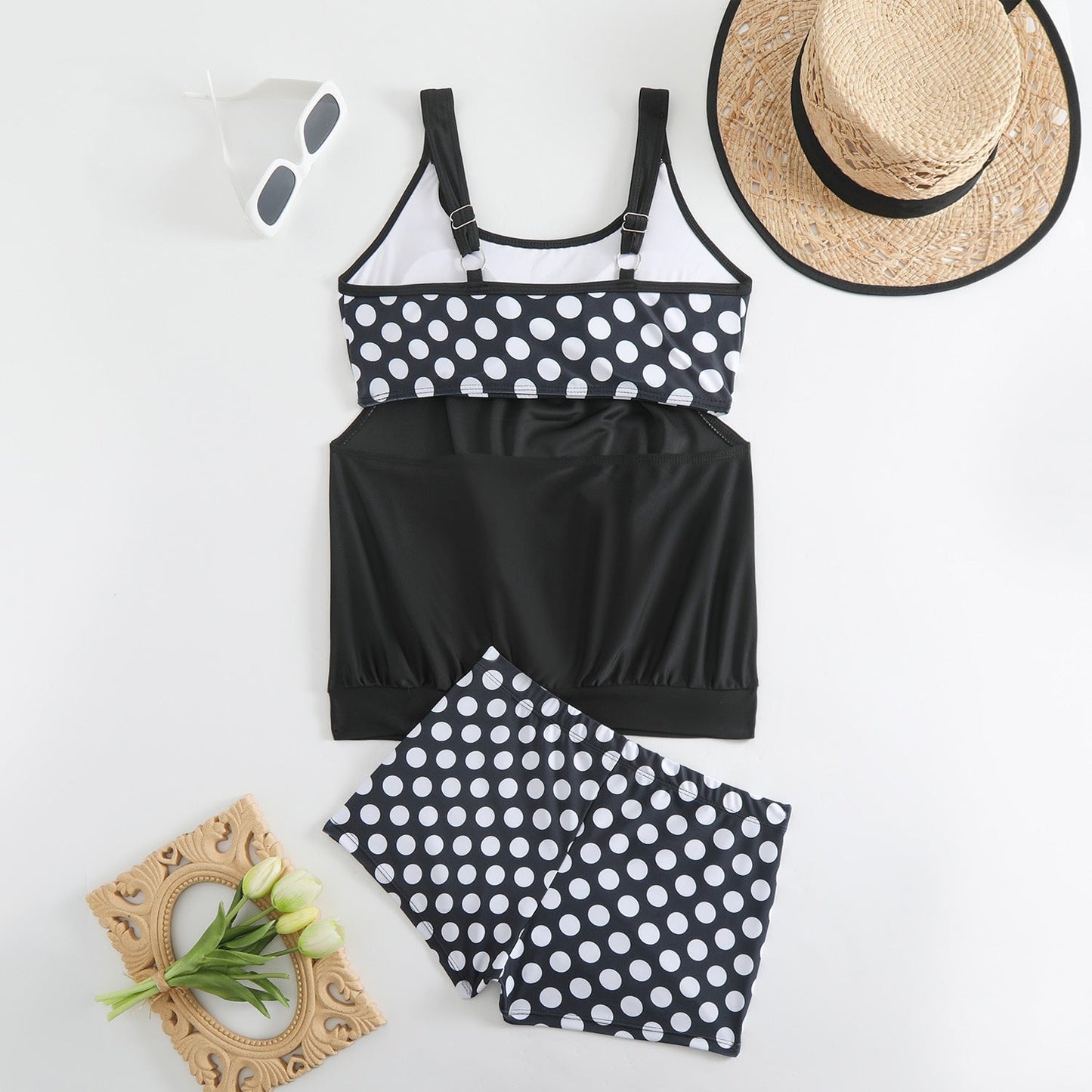 🏖️ Verano caluroso – 50 % DE DESCUENTO 👙 Conjunto de bikini de dos piezas para mujer con lunares